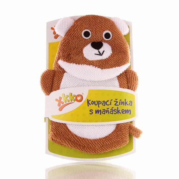XKKO Waschlappen mit Handpuppe Bär