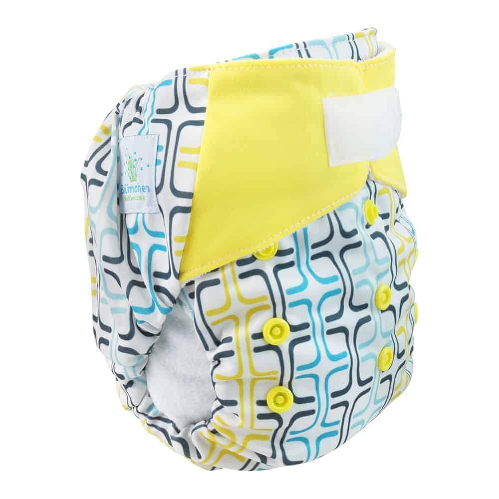 Blümchen All-in-One futuristisches Design (3,5-15kg) Klett Vierecke